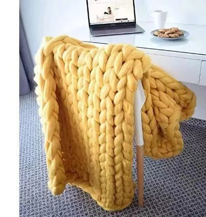 Cozy Thick Knit Throw Blanket – yellow