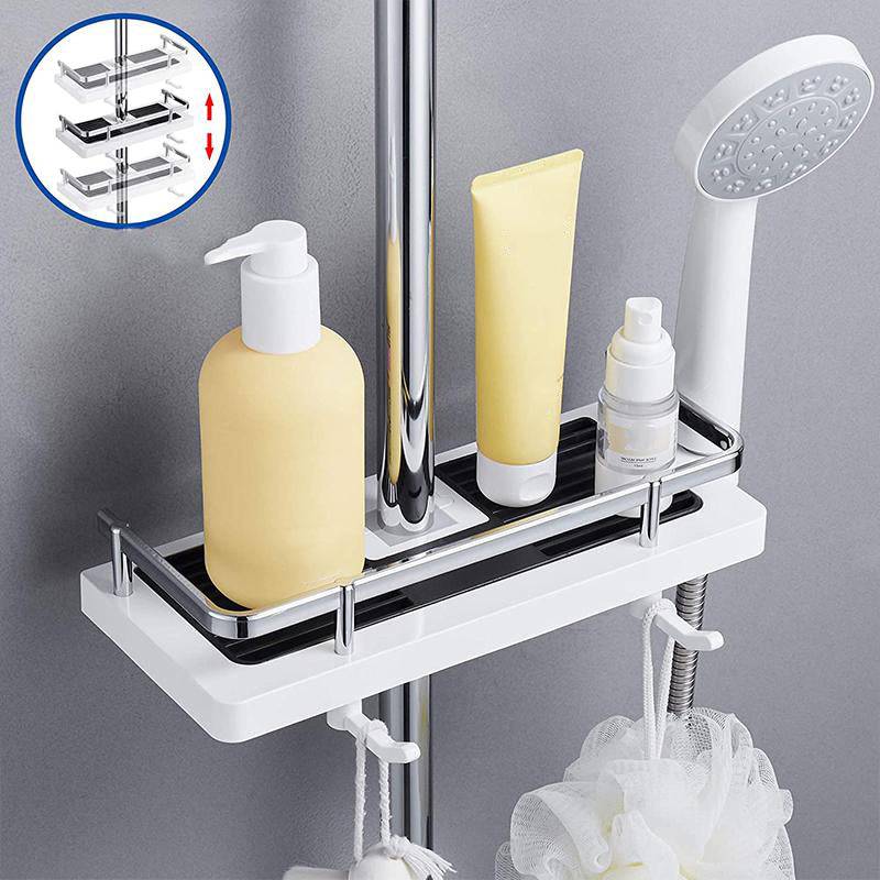 Adjustable Shower Shelf Without Drilling – Rustproof Organizer for Shampoo & Accessories