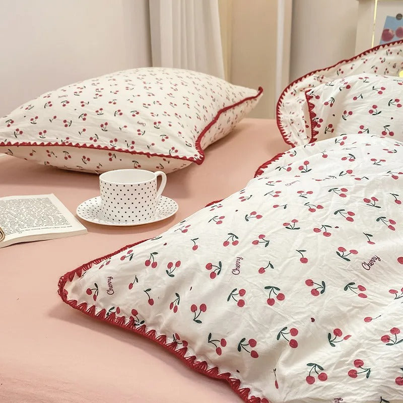 Complete Bedroom Set Featuring Nature-Inspired Bedding Collection