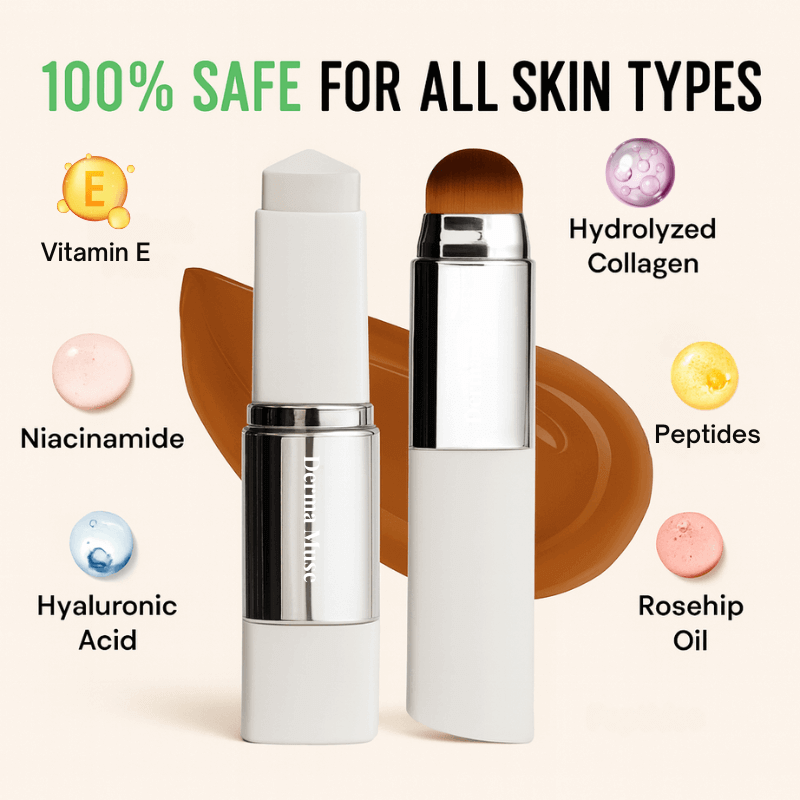 Color-Adjusting Makeup Stick with Built-In Brush | Lightweight Hydration | Infused with Hyaluronic Acid & Niacinamide
