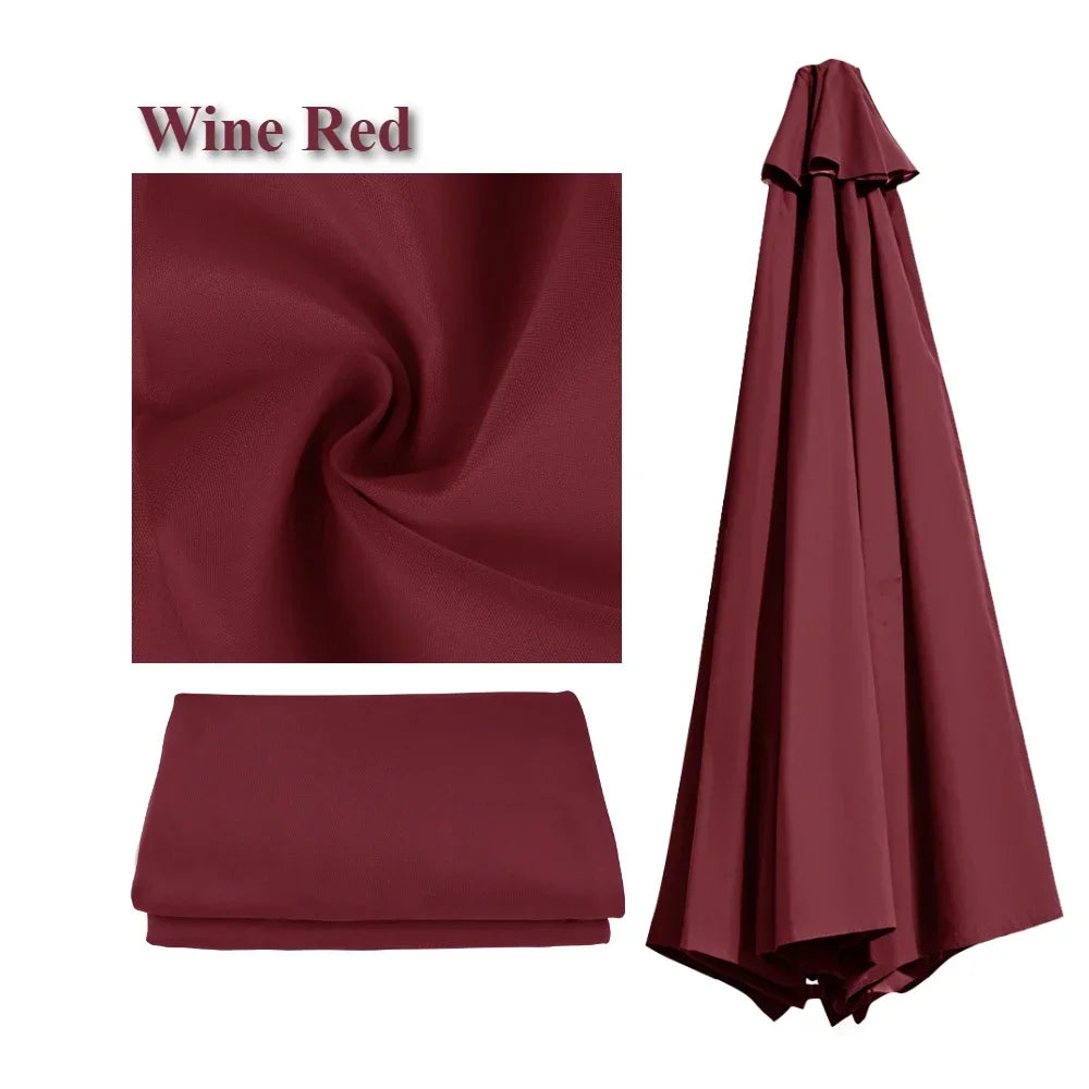 Waterproof Replacement Sun Umbrella Cover for 6/8 Ribs - Outdoor Use for Garden and Patio – Wine Red