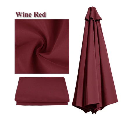 Waterproof Replacement Sun Umbrella Cover for 6/8 Ribs - Outdoor Use for Garden and Patio – Wine Red