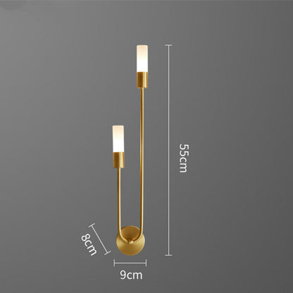 Set of Gold LED Wall Lights for Living Rooms and Hallways