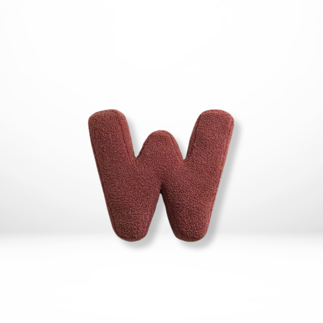 Decorative Velvet Cushion in Every Letter of the Alphabet - Soft Velura