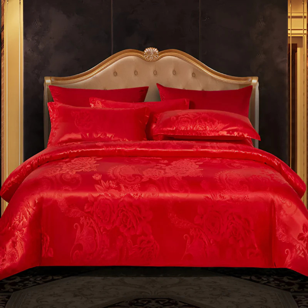 Luxury Satin Duvet Cover – Elegant Comfort and Style for Your Bedroom – Red