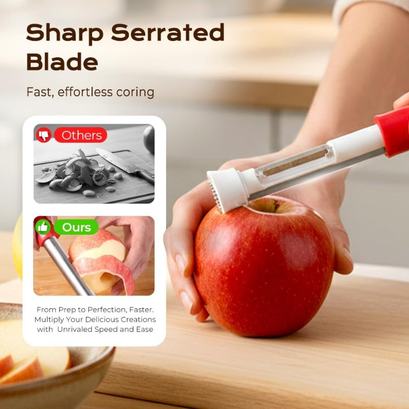 Dual-Function Fruit Peeler and Corer Gadget