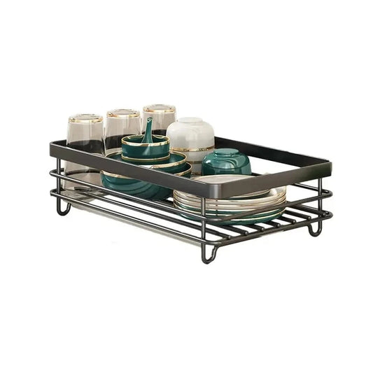 Dish Drying Rack in Stainless Steel – Adjustable Kitchen Organizer – Black