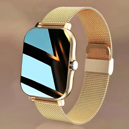 1.83-Inch Smartwatch – Health Tracking Fitness Watch with Bluetooth Calling – Gold incl. FREE extra watch strap