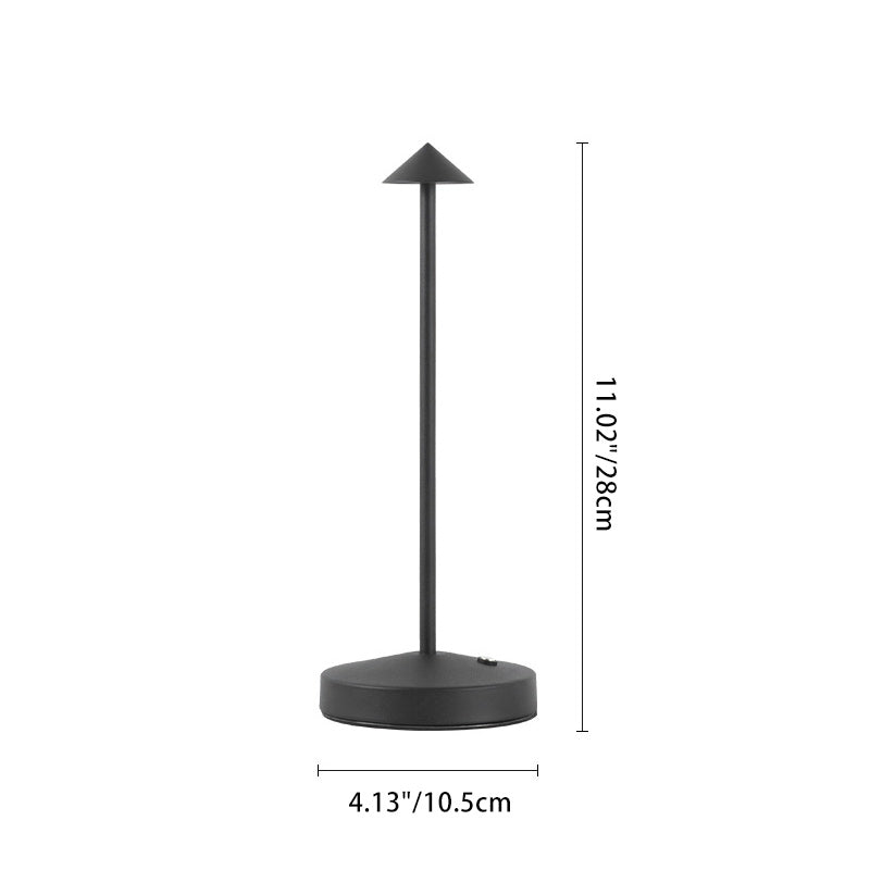 Modern Triangle Cone LED Table Lamp in Round Acrylic and Iron for Living Room