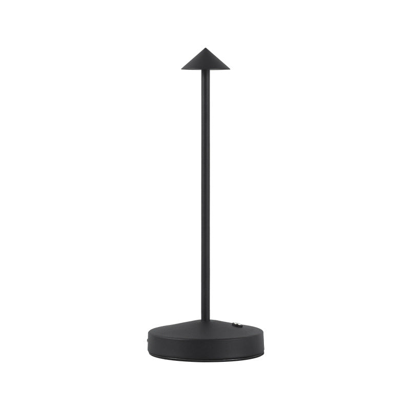 Modern Triangle Cone LED Table Lamp in Round Acrylic and Iron for Living Room
