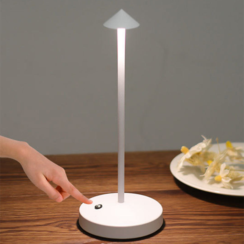 Modern Triangle Cone LED Table Lamp in Round Acrylic and Iron for Living Room