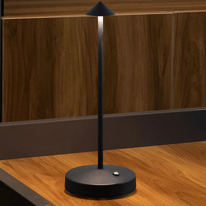 Modern Triangle Cone LED Table Lamp in Round Acrylic and Iron for Living Room – Black