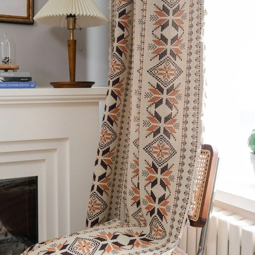 Chic Geometric Light-Filtering Window Drapes