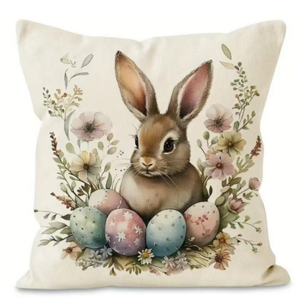 Charming Bunny Easter Throw Pillow Covers Set