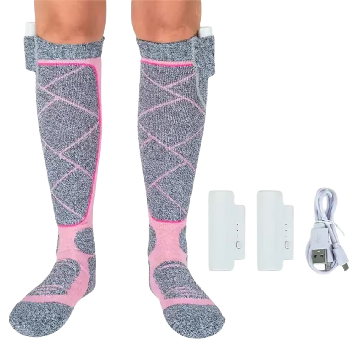 Outdoor Sports Heated Socks – Pink