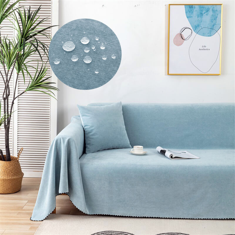 Water-Resistant Furniture Cover for Couch and Chair – Sturdy Cord Blanket – Heavenly blue