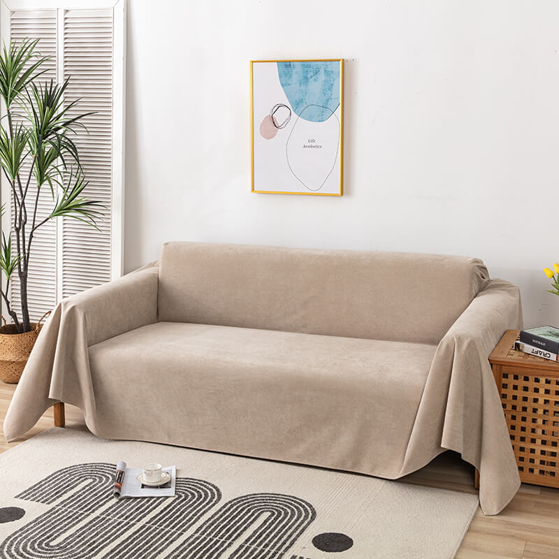 Water-Resistant Furniture Cover for Couch and Chair – Sturdy Cord Blanket – Khaki