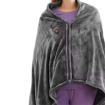 Electric Heating Blanket for Travel – 3 Adjustable Temperature Settings – Gray