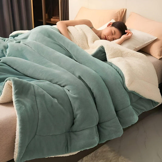 Double Layer Fleece Blanket – Soft, Durable, Cozy for Sofa and Bed, Machine Washable