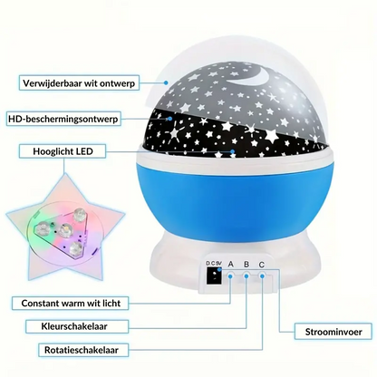 Night Lamp Projector with Music and Colorful Star Light Display