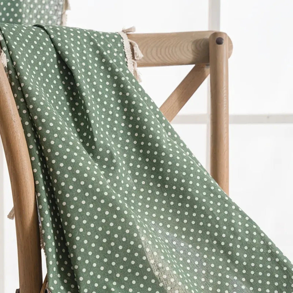 Charming Dot Patterned Tassel Window Drapes