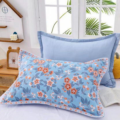 Charming Floral Design Cotton Pillowcases – Sky Bloom