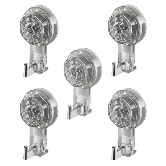 Self-Adhesive Suction Hooks – No-Drill Wall Mount for Kitchen & Bathroom