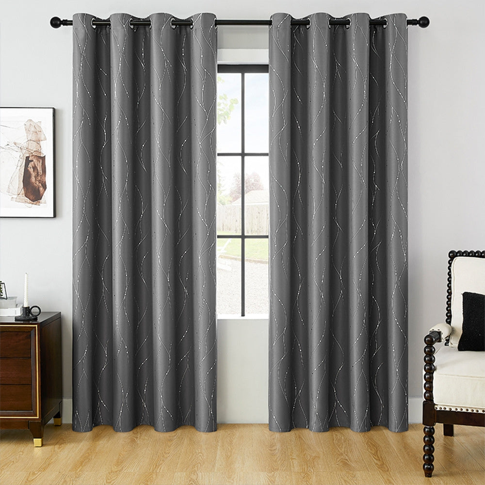 Luxe Light-Blocking Drapes with Modern Elegance – Steel Wave
