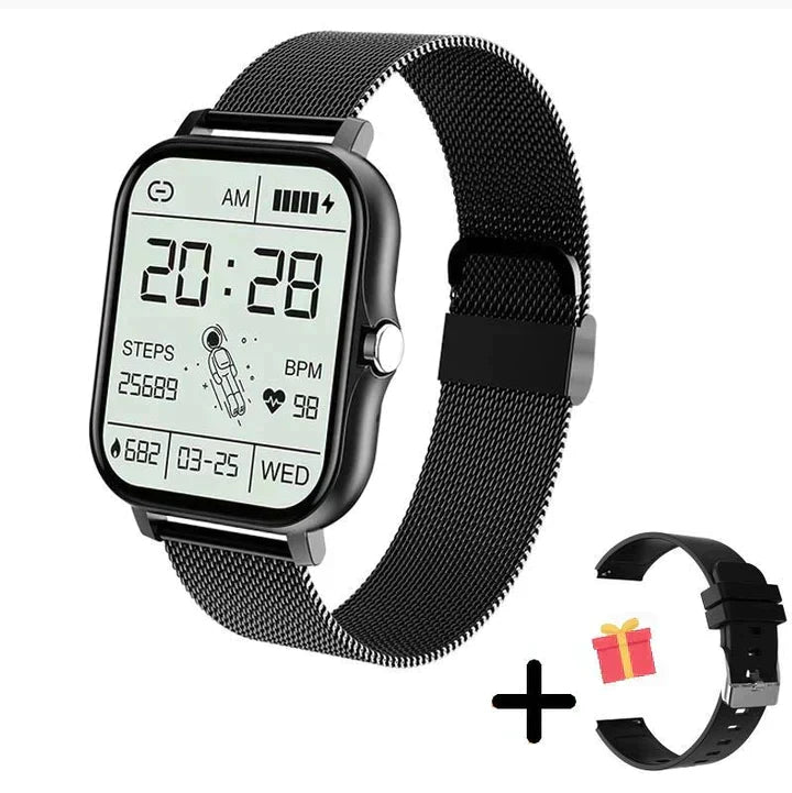 1.83-Inch Smartwatch – Health Tracking Fitness Watch with Bluetooth Calling – Black incl. FREE extra watch strap