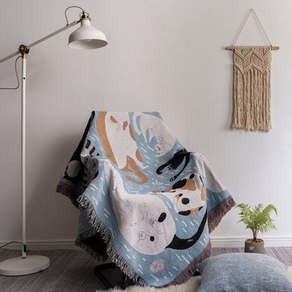 Vintage Style Pumpkin Sofa Throw Blanket Cover