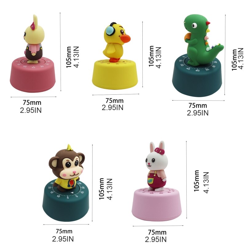 Mechanical Kitchen Timer with Fun Animal Designs