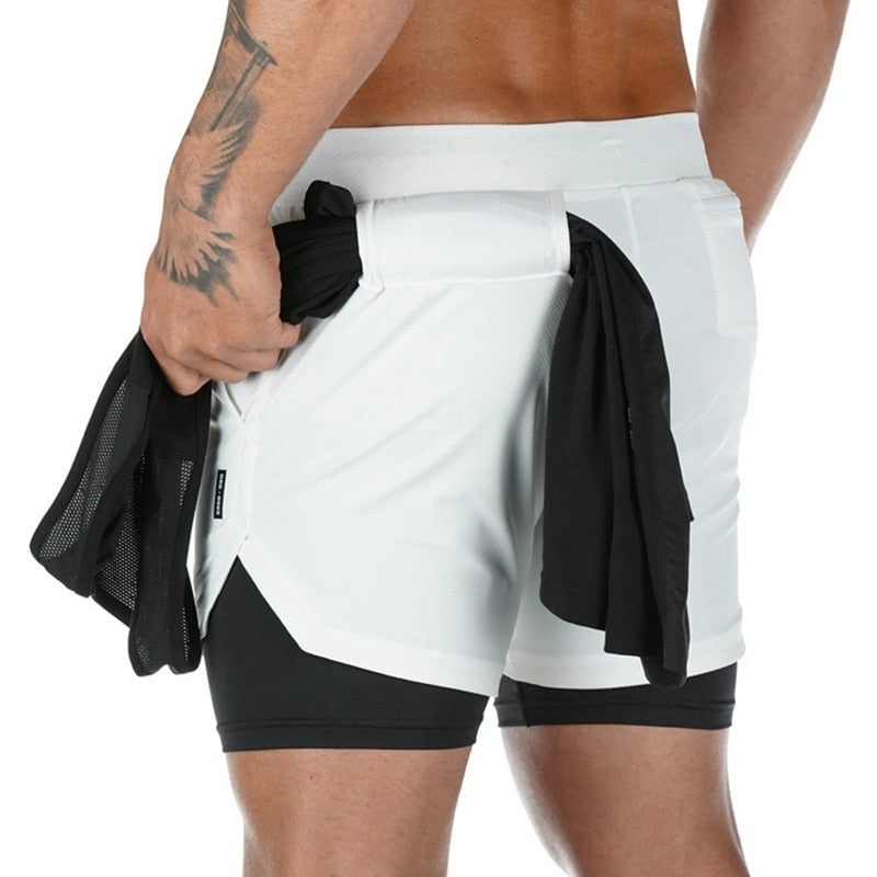 Dual-Function Quick-Dry Athletic Shorts