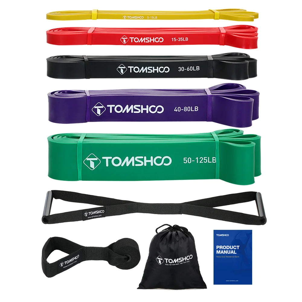 5-Level Resistance Bands Set with Handles, Door Anchor & Carry Bag