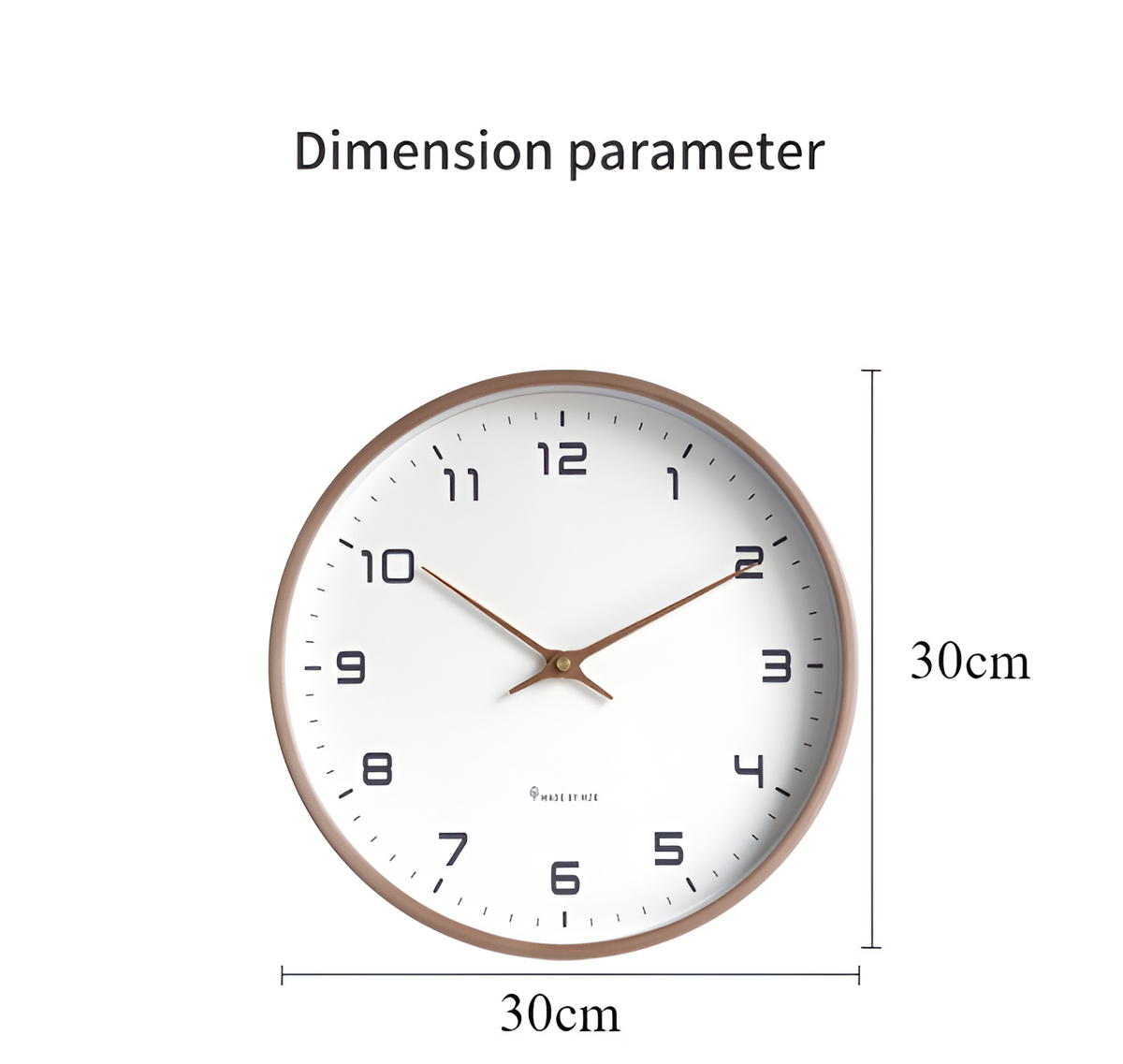 Round Wall Clock – Scandinavian Wooden Design | Minimalist Style for Living Room, Office, or Kitchen