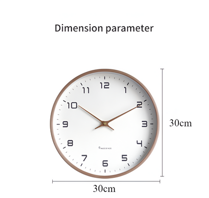 Round Wall Clock – Scandinavian Wooden Design | Minimalist Style for Living Room, Office, or Kitchen