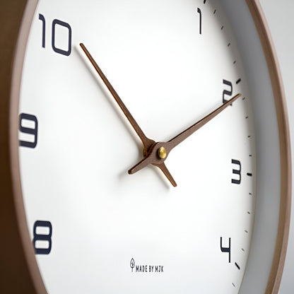 Round Wall Clock – Scandinavian Wooden Design | Minimalist Style for Living Room, Office, or Kitchen