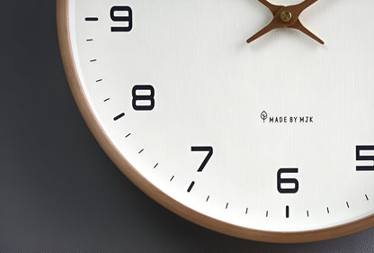 Round Wall Clock – Scandinavian Wooden Design | Minimalist Style for Living Room, Office, or Kitchen