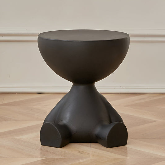 Round Coffee Table – Stylish Side Table for Living Room Decor – Black