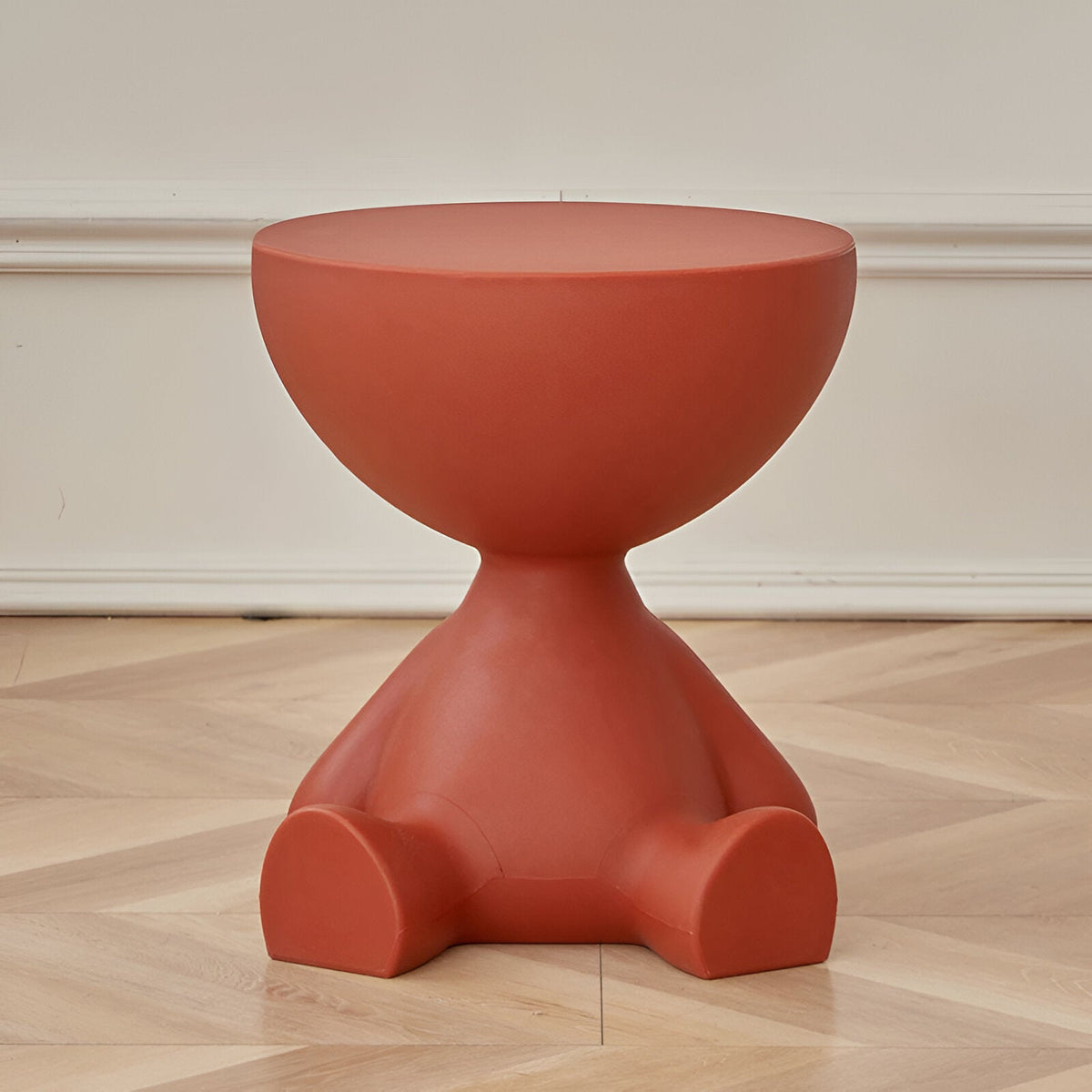 Round Coffee Table – Stylish Side Table for Living Room Decor – Red