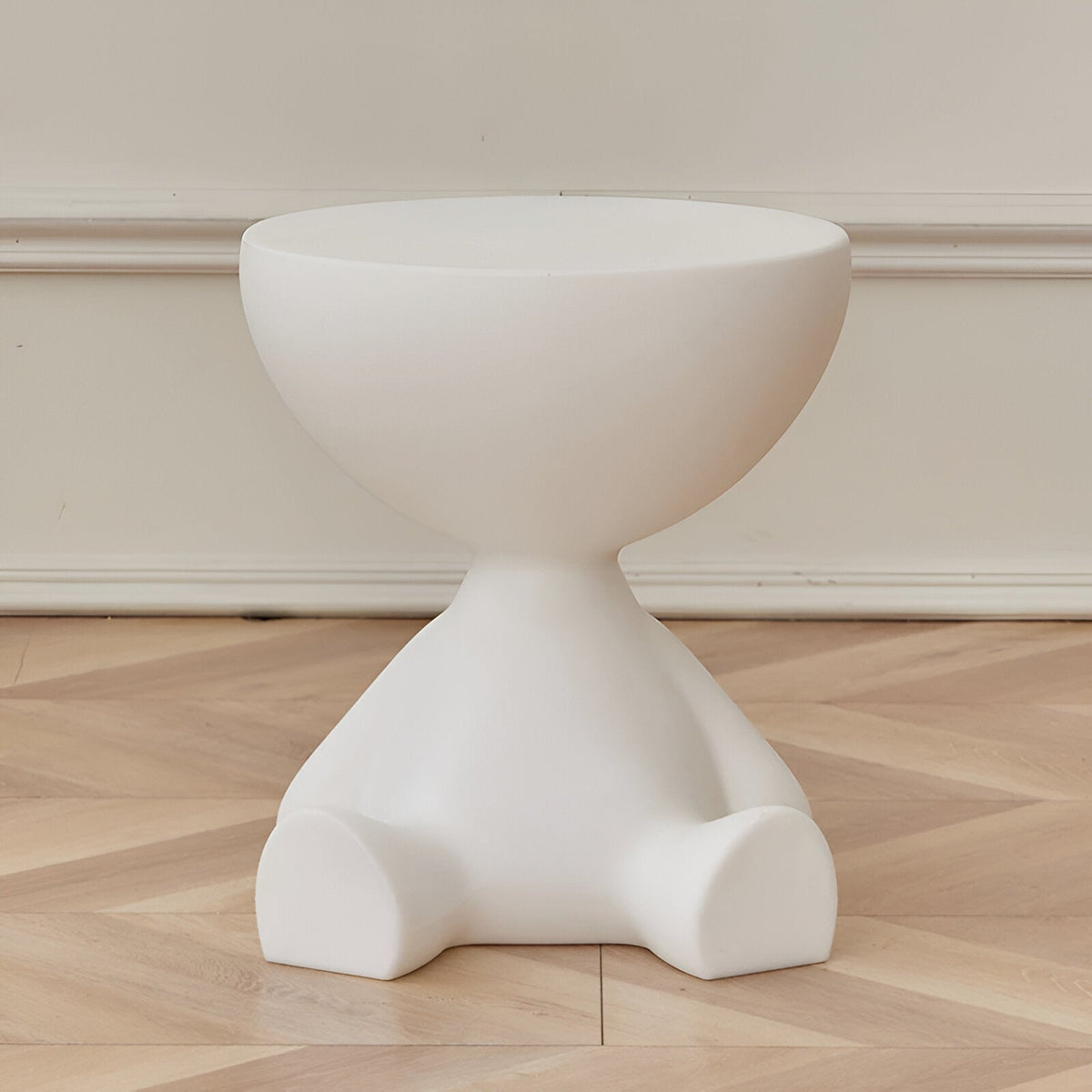 Round Coffee Table – Stylish Side Table for Living Room Decor – White