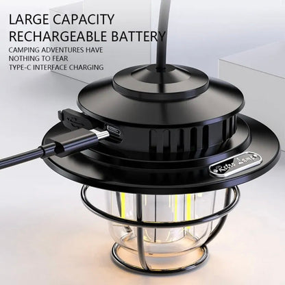 Vintage-Inspired Rechargeable Lantern for Outdoor Adventures