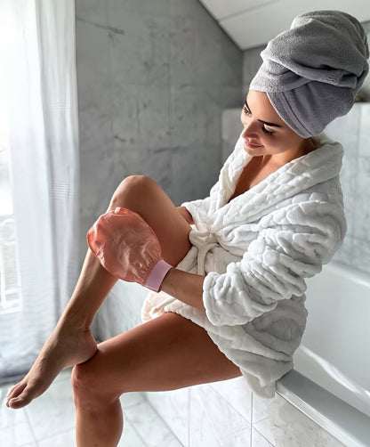 Silken Glow Exfoliating Glove Duo for Radiant Skin