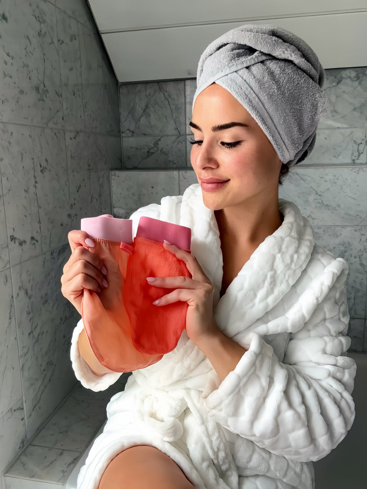 Silken Glow Exfoliating Glove Duo for Radiant Skin