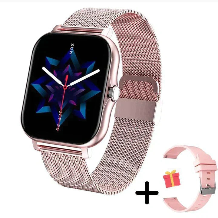 1.83-Inch Smartwatch – Health Tracking Fitness Watch with Bluetooth Calling – Rose incl. FREE extra watch strap