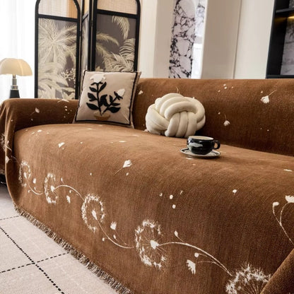 Serene Dandelion Dream Sofa Protector – Cocoa Whisper