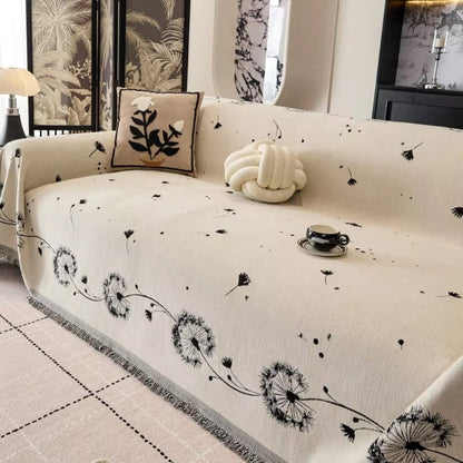 Serene Dandelion Dream Sofa Protector – Ivory Wind