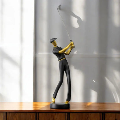 Decorative Figurine of Golf Swing – Kelly Style Sculpture – Black