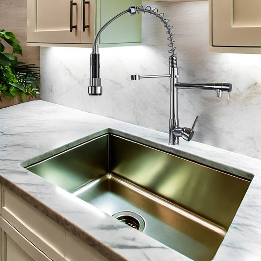 360° Rotating Spout Kitchen Faucet with Dual Spray Function
