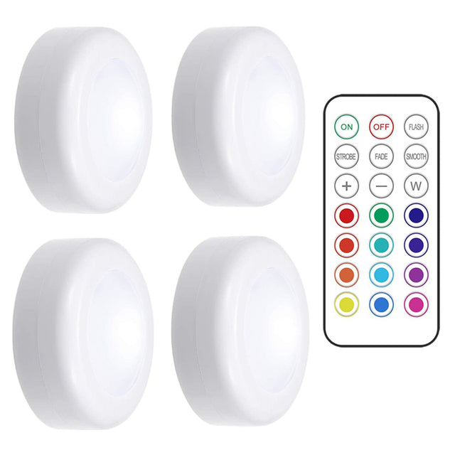 Remote Controlled Dimmable LED Puck Lights – Wireless Design