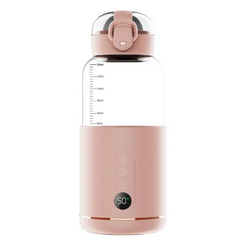 Smart Baby Bottle Warmer with Temperature Display – Light Pink